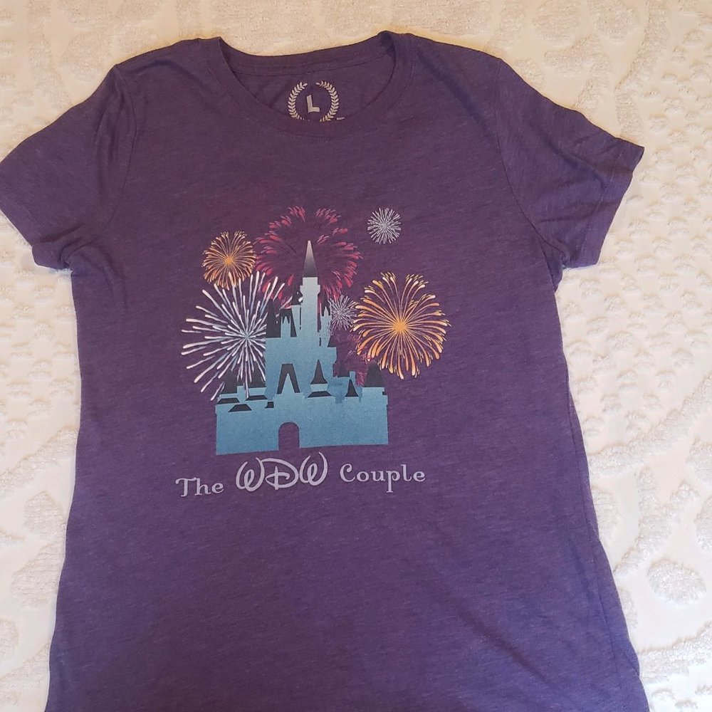 GUC Women's WDW couple Disney castle shirt
